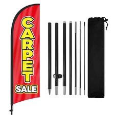 FSFLAG Carpet Sale Feather Flag Banner 8Ft Advertising Sign with Pole and Stake