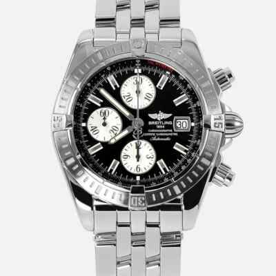 Breitling Chronomat Evolution Steel on Bracelet with Black Dial A13356