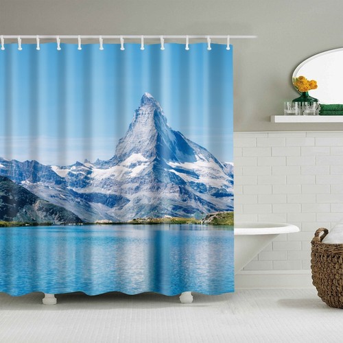 Bathroom Waterproof Shower Curtain Long Wide PEVA Curtains Mould Proof 12 Rings - Picture 11 of 36
