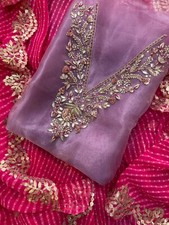 Soft Organza Salwar Kameez Gotta Patti Indian Designer Wedding Party Wear Dress