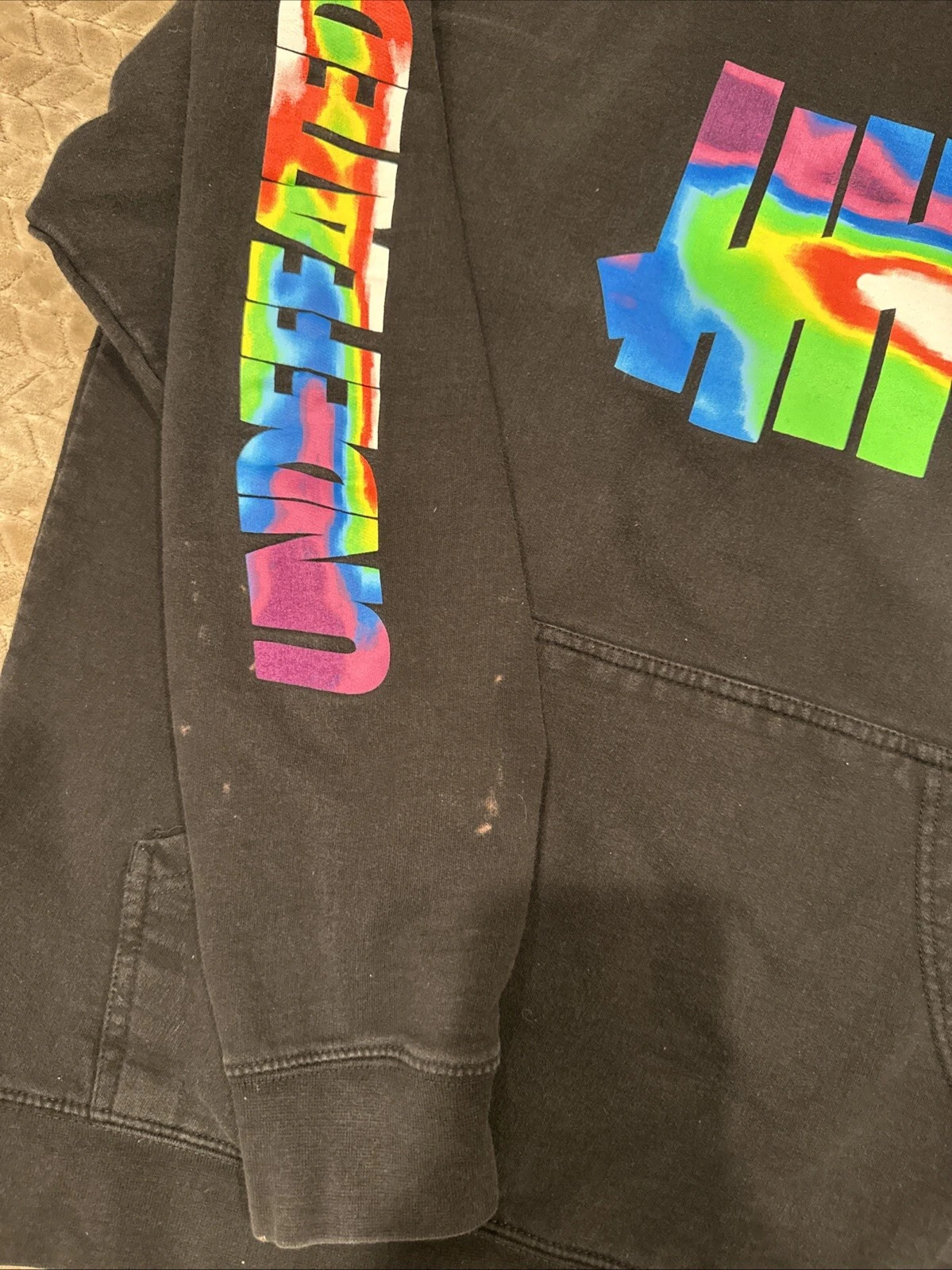 A BATHING APE (BAPE) Felpa con cappuccio multicolore nera Anti Social Social Club x Undefeated taglia L