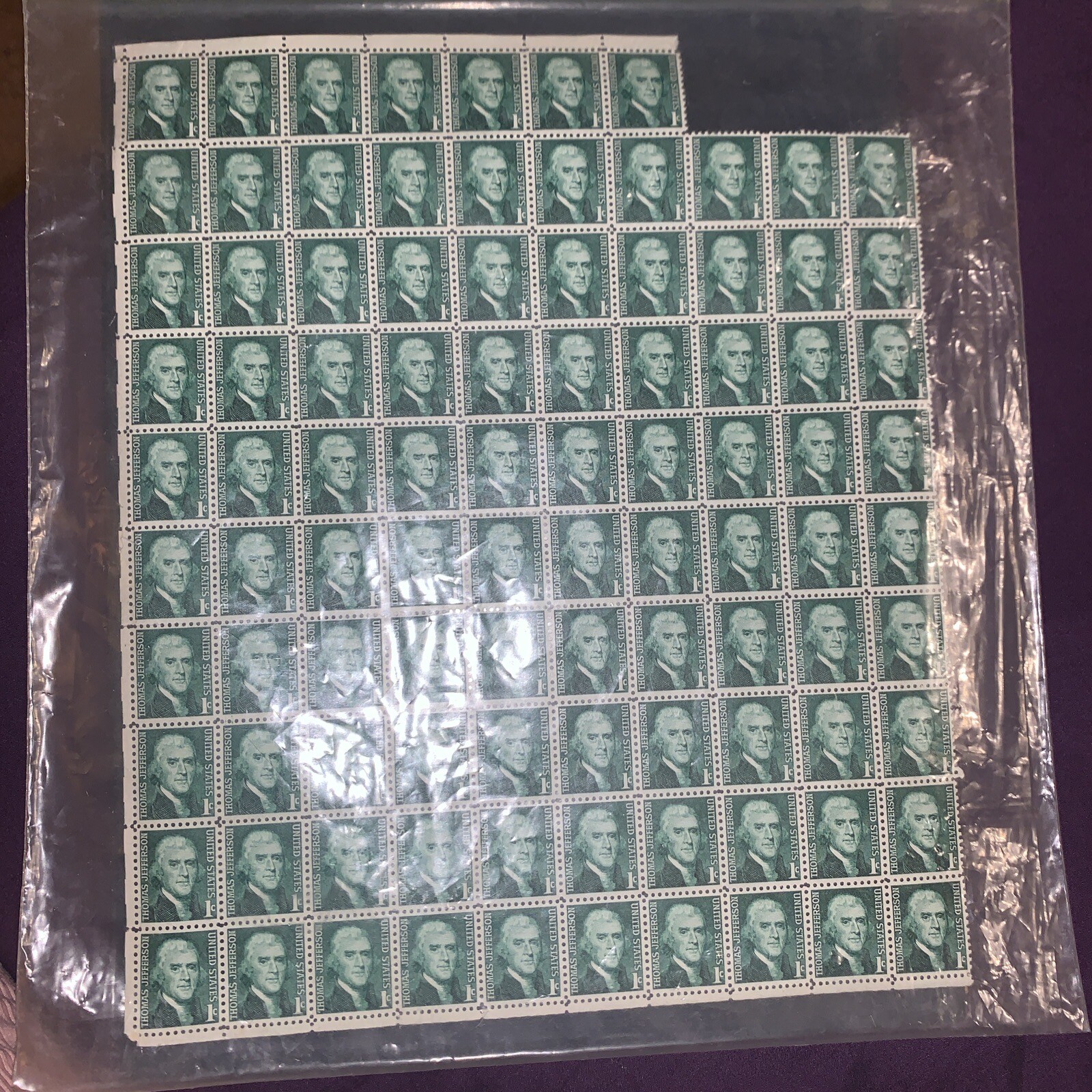 👀 (97) THOMAS JEFFERSON 1 cent Antique U.S. Postage Stamps- Green RARE