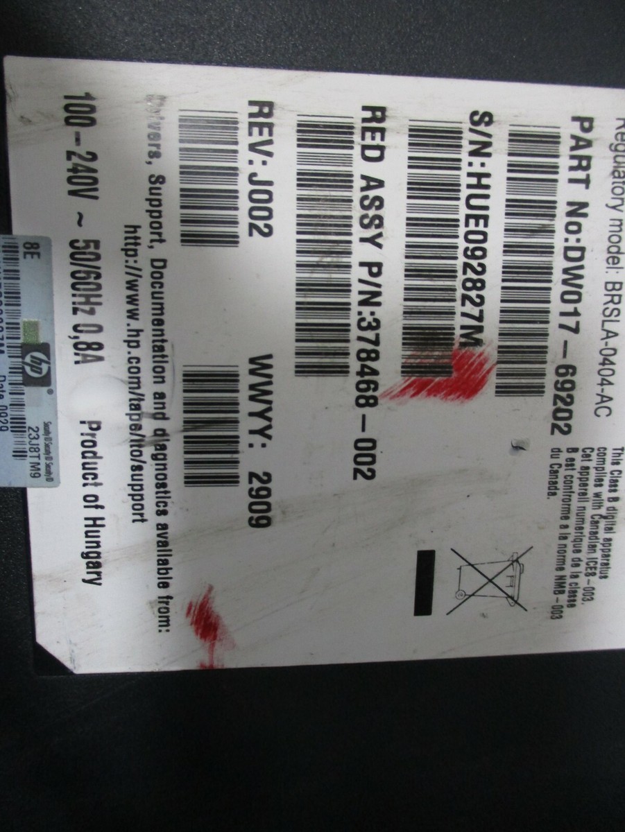 HP 378468-002 DW017-69202 STORAGEWORKS ULTRIUM 448 LTO-2 TAPE