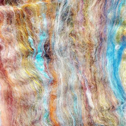 Carded Art Batt 3.25 Oz Merino Top Wool Hand Dye Alpaca Silk Fiber Multicolor - Picture 13 of 18