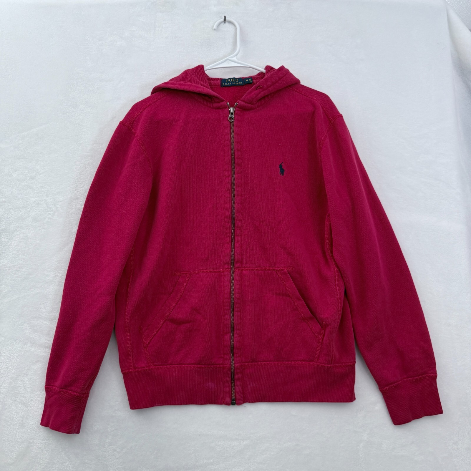 Polo Ralph Lauren Felpa con Cappuccio Uomo M Rossa Linea Termica Full Zip Felpa Pony