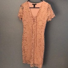Forever 21 pink/coral lace dress - women's junior's small