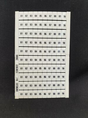 Entrelec Beschriftungskarte RC610 / 81 - 90 - Für 6mm breite Klemmen