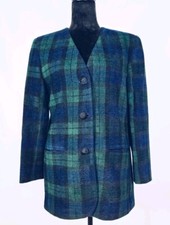 Liz Claiborne Petites Vintage Plaid Wool Blend Blazer