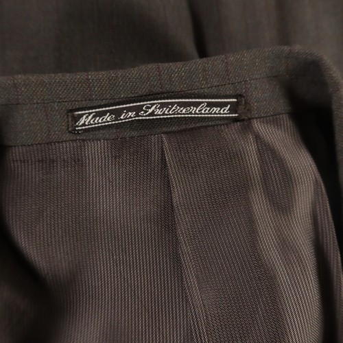 Ermenegildo Zegna Suit M Gray Blue Pinstripe Hopsack Marled 100% Wool 40R 32x28 - Picture 3 of 24
