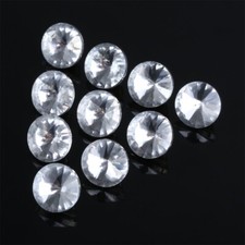 10pcs Silver Clear Makeovers Crystal Upholstery Buttons 14mm Sofa Beds Ornament