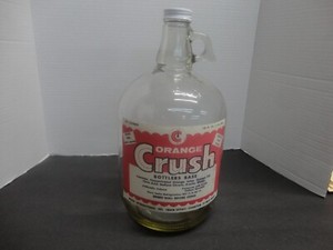 ORANGE CRUSH FOUNTAIN SODA SYRUP 1 GAL  PAPER LABEL JUG CLEAR  GLASS