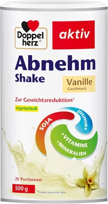 Doppelherz Abnehm Shake Mahlzeitenersatz Vanille-Geschmack 500g 20 Portionen