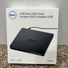 Dell USB Slim DVD CD External Drive DW316 RW New Open Box