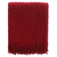Christmas Red Throw Blanket for Couch, Textured Soft Burgundy Throw Blankets,...