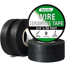 5 Rolls High Temp Wire Harness Tape 250FT Total OEM-Grade Automotive Clot...