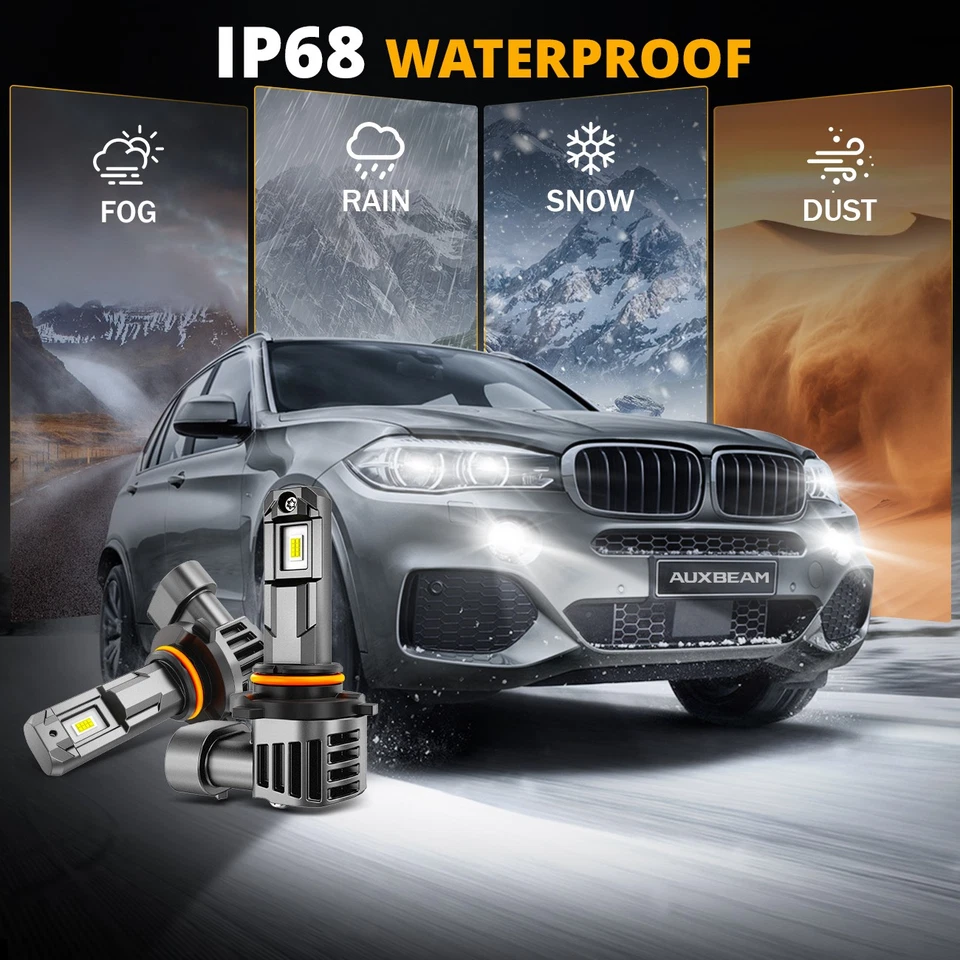 AUXBEAM Fanless LED Headlight High Low Fog Light 6500K For Subaru WRX 2015-2025 - Image 3 of 4