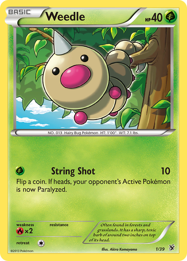Weedle 1/39 Kalos Starter Set Pokemon NM/M