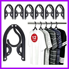 12PCS Travel Hangers, Portable Foldable Plastic Hangers for Cruise, Black  C...