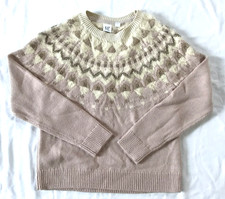GAP Kids Sweater Knit Nordic Fair Isle Winter Festive Pullover Pink M Girl