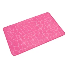 Memory Foam Bath Mat 31.49" x 19.68"Coral Fleece Bathroom Shower Rug-Rose Red