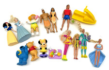 Vintage 90s Fast Food Toy Lot Disney Barbie McDonalds Burger King Pooh
