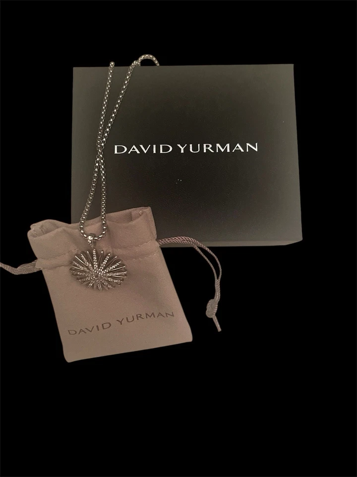Ожерелье с подвеской и бриллиантами DAVID YURMAN из чистого серебра со вспышкой звездообразования - Изображение 2 из 4