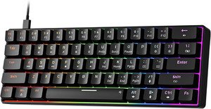 GM611 Compact 61-Key Clé mécanique avec RGB Rétroéclairage et interrupteurs rouges