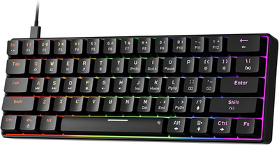 GM611 Compact 61-Key Mechanical Keyboard with RGB Backlighting and Red Switches