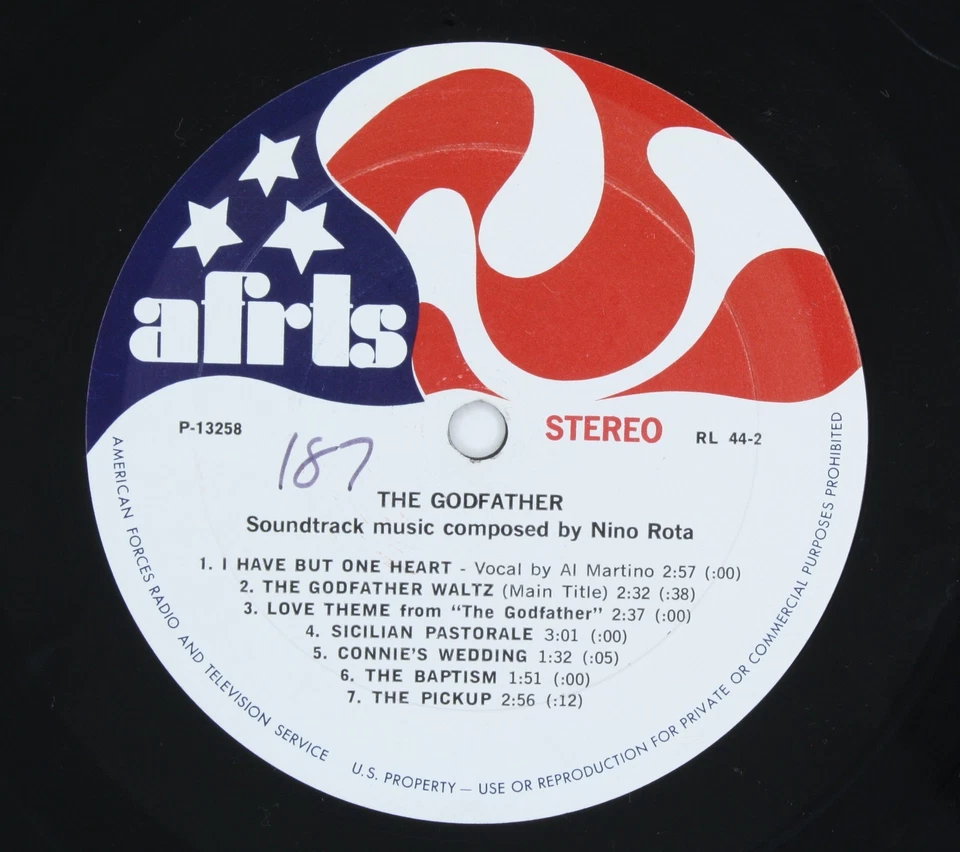 1972 AFRTS The GODFATHER Soundtrack Andy Williams Nino Rota Armed Forces Radio - Image 4 of 4