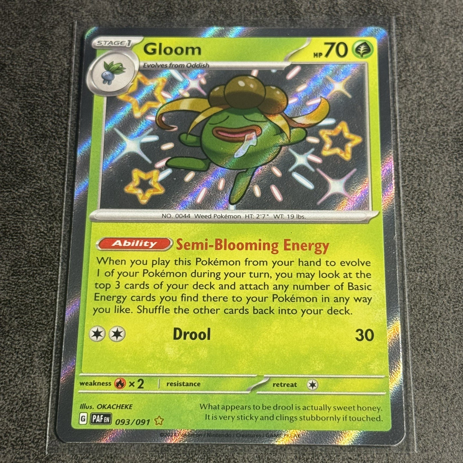 Pokémon  Gloom 093/091 Scarlet Violet Paldean Fates Baby Shiny Near Mint