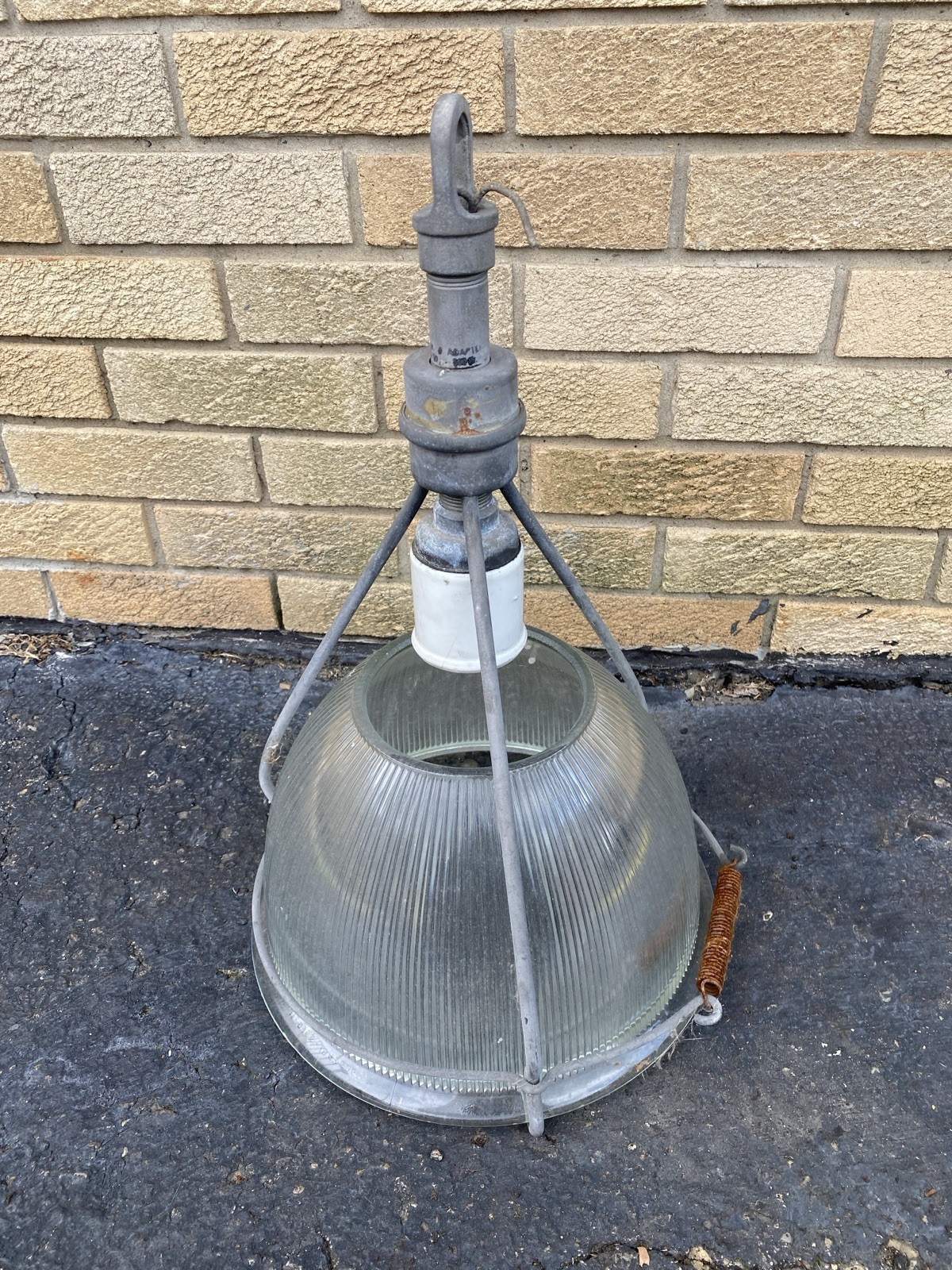 Vintage Industrial HOLOPHANE USA SprIng High Bay Hanging Light Fixture Large