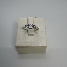 3 Stone Engagement Sterling Silver 925 Ring Size 6 Brand New 