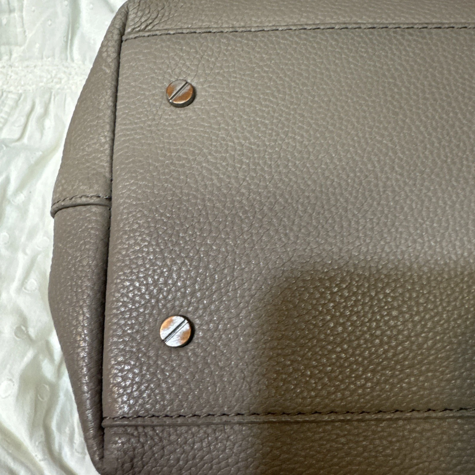 Tory Burch Britten tote bag grigio francese borsa a mano tracolla pelle ciottolata catena