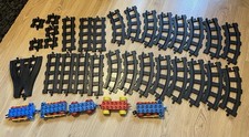 LEGO DUPLO 30 RAILS NOIRS COURBES DROITS… ET TRAINS LOCOMOTIVES