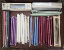 Taper Candle Lot Of 38 Country Colors Mauve B...