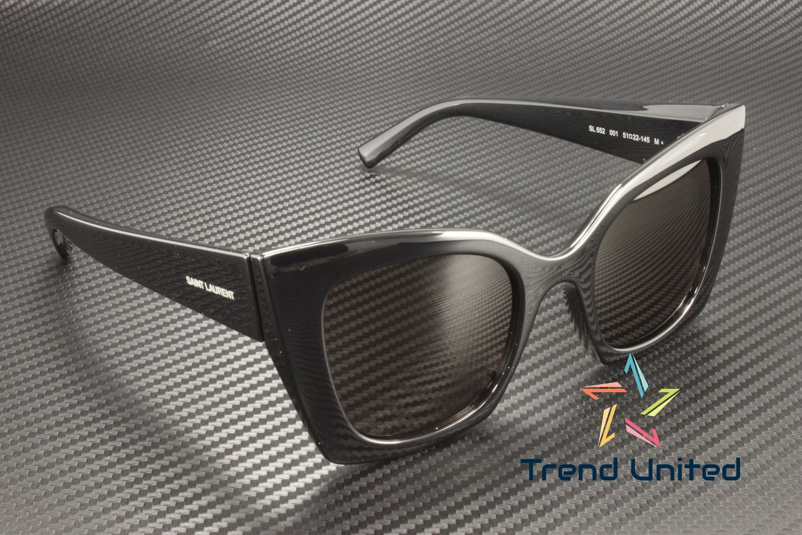 Occhiali da sole donna SAINT LAURENT SL 552 001 iniezione occhio di gatto nero 51 mm