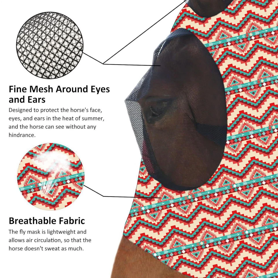 Máscara de malla antimoscas transpirable antimosquitos para caballos Equipamiento para caballos Foto 3 de 4