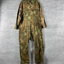 VTG K Mart Coveralls Mens L Green Camo Woodland Hunting Workwear Jumpsuit 80s