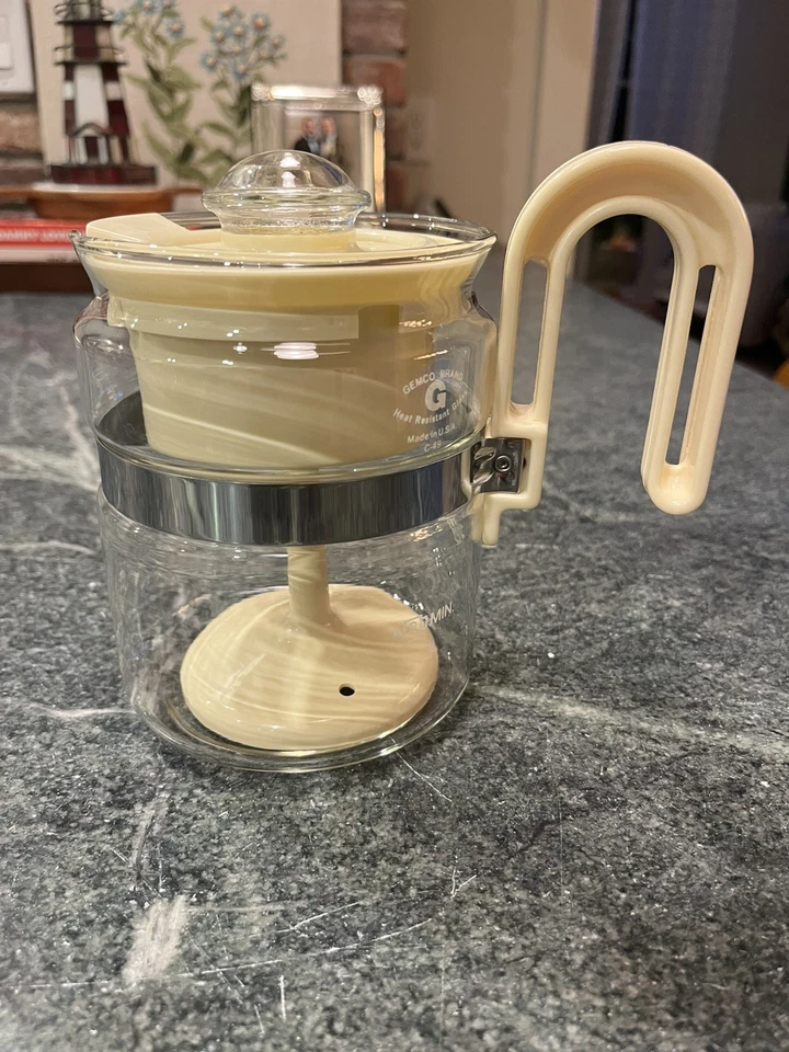 Vintage Tan Gemco Percolator Clear Glass Plastic Stainless Steel - 4 Cup - Image 4 of 4