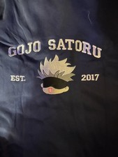 Jujutsu Kaisen Embroidered Sweatshirt Cotton Blend - Gojo Satoru Navy Size L NEW