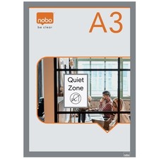 Image of Nobo Self-adhesive Magnetic Poster Frame A3 Silver 1915699