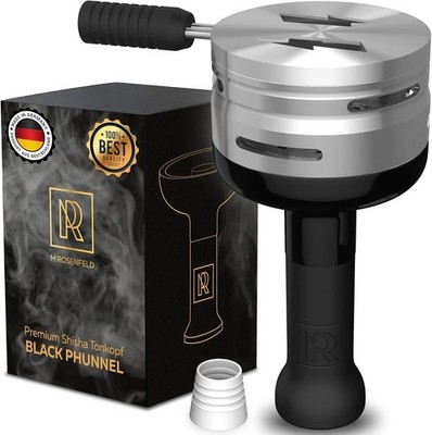 Shisha Hookah Phunnel Kopf Set Schwarz mit Smokebox Kaminaufsatz M. Rosenfeld
