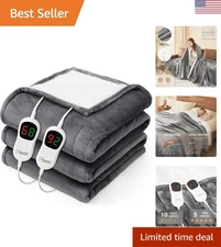 Ultra Soft King Size Electric Blanket - Fast Heating with 8-Hour Auto-Off Safety