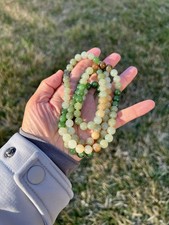 Gorgeous 32" Multicolor Nephrite Jade 8mm Bead Necklace B355 2