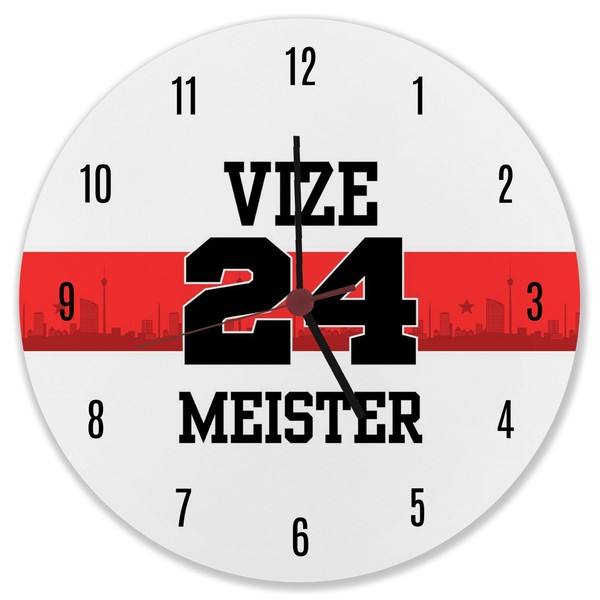 Stuttgart Brustring Wanduhr Aus MDF Mit Spruch Vizemeister 2024-image