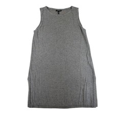 Eileen Fisher PM Striped Tencel Merino Wool Sleeveless Tunic Dress Grey