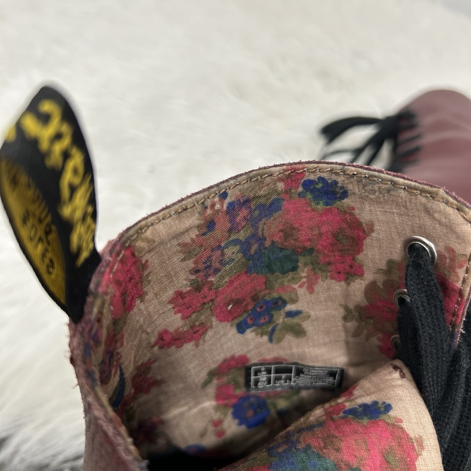 Dr Doc Martens Leyton Ankle Boots 7 Burgundy Leather Leyton Round Toe Combat thumbnail 9