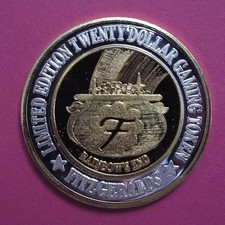 1995 $20 Silver Strike FITZGERALDS Casino Hotel - POT OF GOLD AT END OF RAINBOW