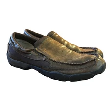 Twisted X Mens Slip on Driving Moc Loafer Bomber Brown Size 12 M MDMS009