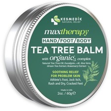 Kesmedik Tea Tree Balm Jock Itch Athletes Foot Rash Relief Dry Skin 2oz